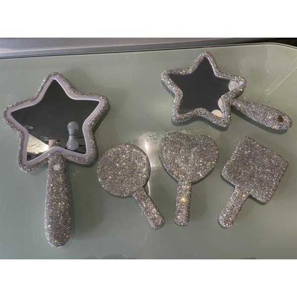 Small Diamond Makeup Portable Magnifying Mirror Light Up For Travel