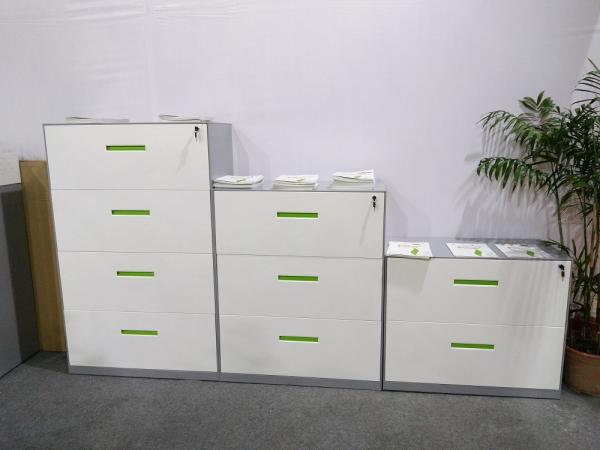 To offer white coler vetical filing cabinet/knocked down structure/powder coating treatment/anti-tilt device