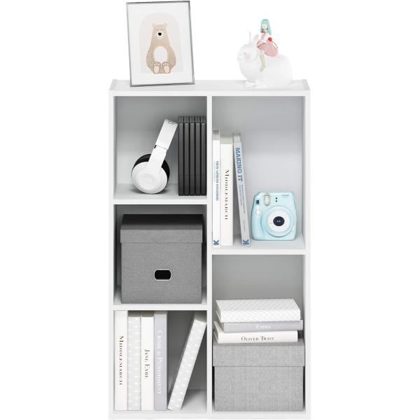 Floor Standing 5-Cube Custom Service Wood Bookshelf for Home Storage and Organization