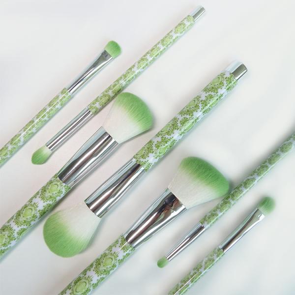 7 частей потехи овального леса красоты набора щетки макияжа зеленого бесконечной