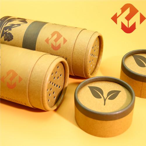 Biodegradable Cylindrical Custom Cardboard Tube Packaging For Tea And Edible Salt