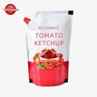 Tomate de sachet natural puro, conveniente saco de ketchup doce e azedo.
