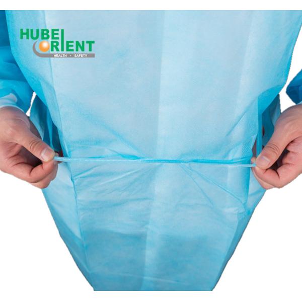 White/Yellow/Blue/Green Anti Dust PP Nonwoven Disposable Isolation Gown With Knitted Cuffs