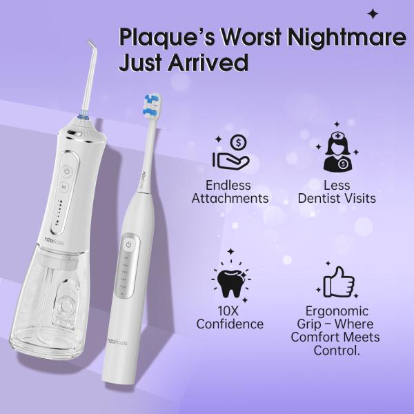 Electric Water Flosser And Toothbrush Combo In One Travel Set 6 Cleaning Modes