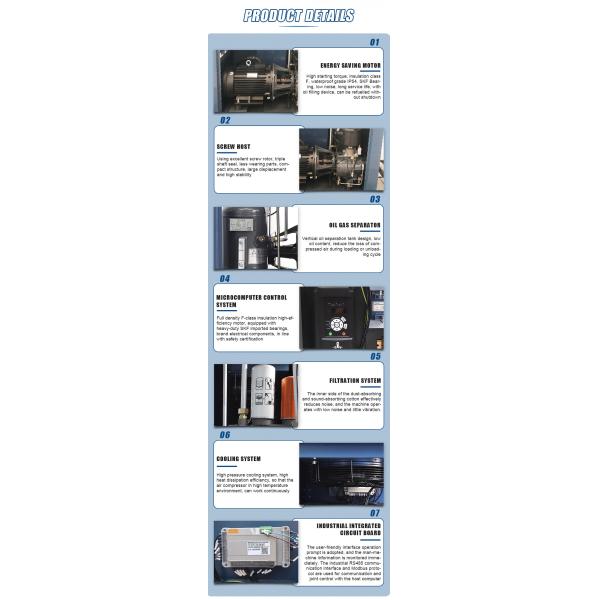 Permanent Magnet Frequency Conversion 60hp Rotary Screw Air Compressor CE Certificate