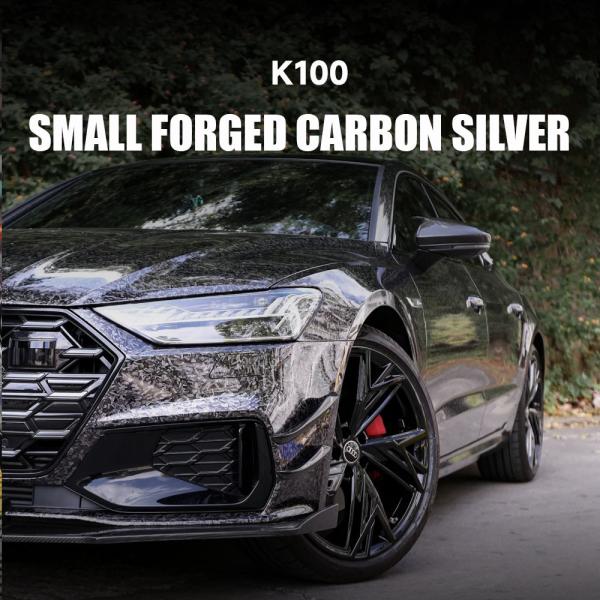 K100 Small Forged Carbon Fiber Wrap Silver TPU Color Car PPF Film