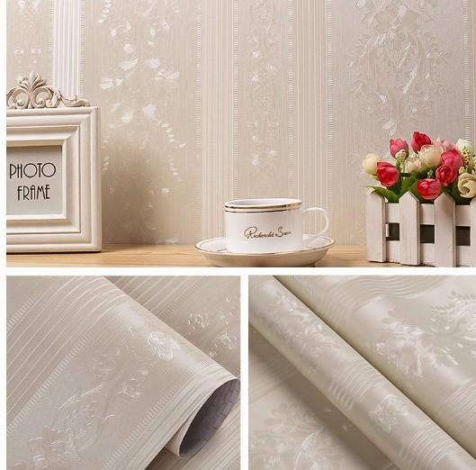 Moisture Proof Gold Embossed Wallpaper 10 Meter Embossed Peel And Stick Wallpaper