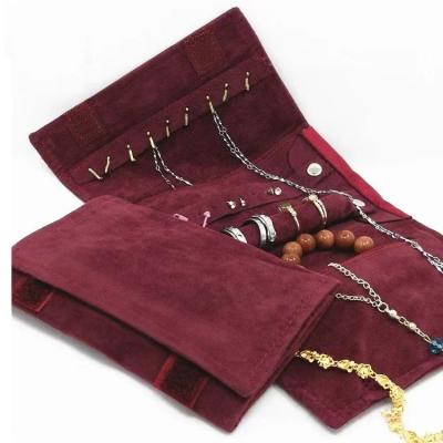 Custom Size PU Travel Jewelry Organizer Roll 8.1''*0.8''*5.9''