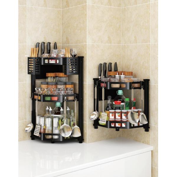 Сбережения объема запоминающего устройства Bathroom организатора шкафа специи яруса полки 3 угла кухни SS201
