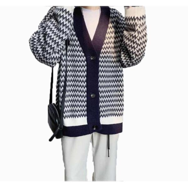 BEIANJI Youth Hip Hop Loose Handsome Contrast Color Sweater 12 Gauge