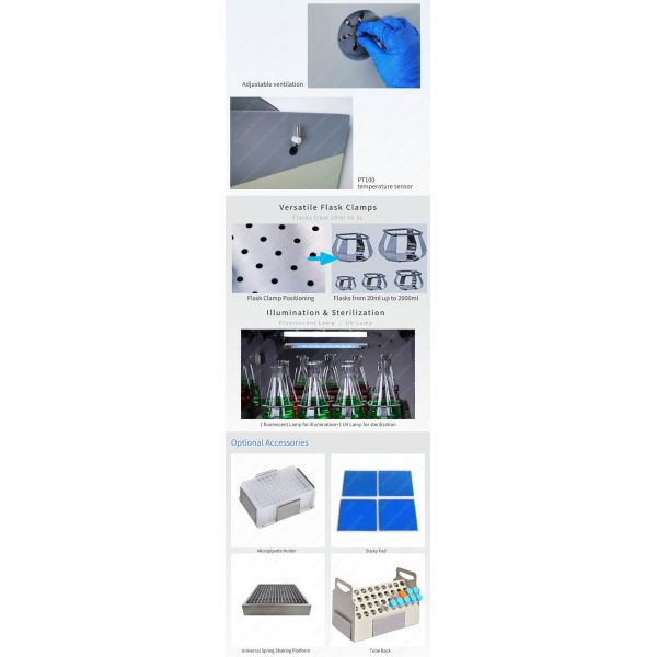300RPM Refrigerated Orbital Linear Laboratory Shaking Incubator HS-4021D with 50mm Orbit