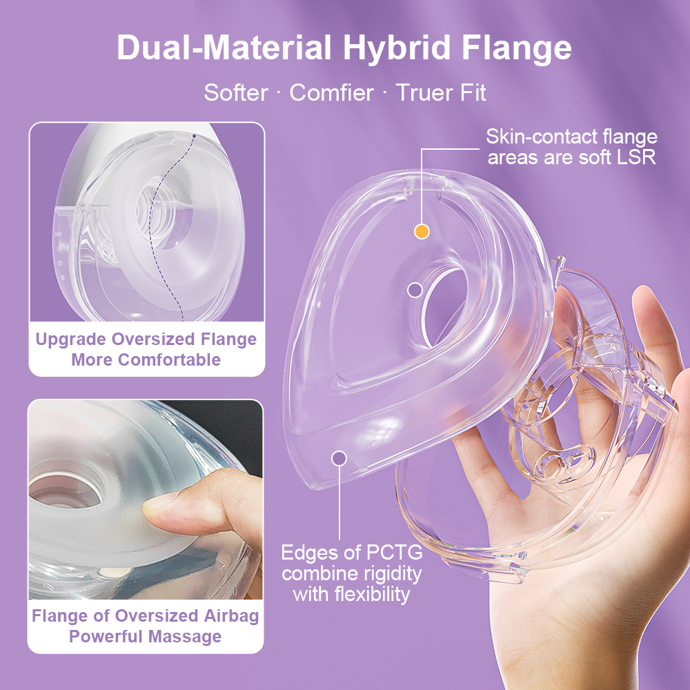 Rechargeable Electric Breast Pump Providing Hands Free Operation and Silent Motor Technology for Discreet Pumping