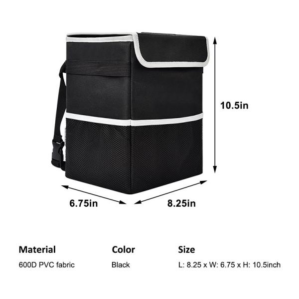 Grocery Car Organizer Bags Waterproof Truck Bed Storage Bag Box Can Bin 8x6x10