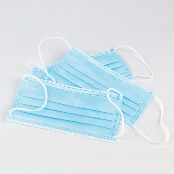 Non Woven Fabric Blue Surgical Mask , Disposable Pollution Mask Ce Fda Approved