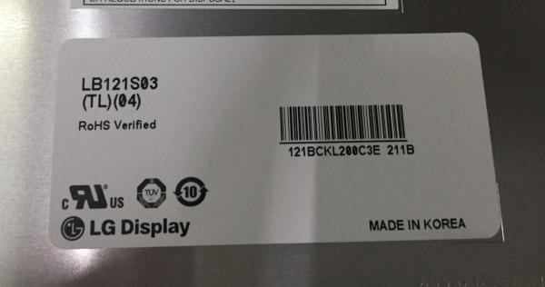 12,1 exposição 250cd/M2 LB121S03-TD02 da polegada 800x600 82PPI Tft Lcd
