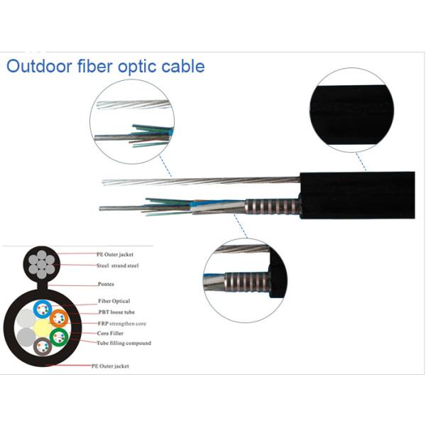 Диаграмма 8 кабель оболочки PE GYTC8S воздушная оптического волокна одиночного режима кабеля волокна