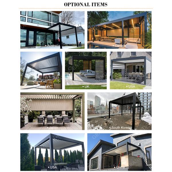 Luxury Patio Automatic Smart Cover Louver Roof System Waterproof Garden Aluminium Outdoor Motorized Pergolas