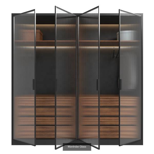 60cm Wooden Sliding Door Double Wardrobe With Drawers Metal Instruction Bedroom