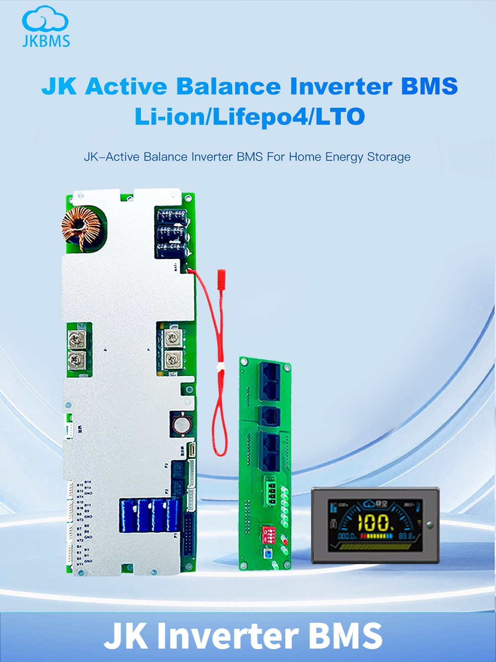 2A Active Balance BMS Lithium LiFePO4 Solar Energy Storage 8S 16S 48V 150A