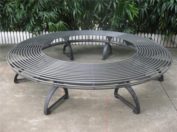 Metal Cast Iron Round Tree Benches Backless For Garden Street Campus