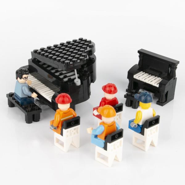 City home accessories bricks hotel decoration grand piano musical instrument models building blocks