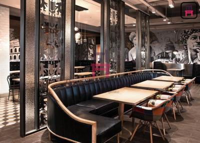 Solid Wood L Shaped Diner Booth , French Style Luxury  Banquette Bench Seating Dining