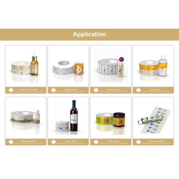 Clear Print Transparent Label Gold Foil Logo Clear Round Water Adhesive Seal Label Sticker Roll 2024