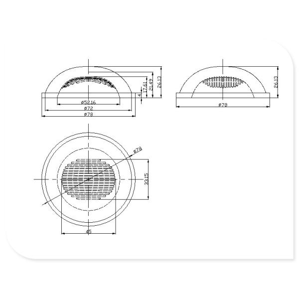 115 Degree Clear LED Glass Lens For High Power Tennis Court Area Lighting