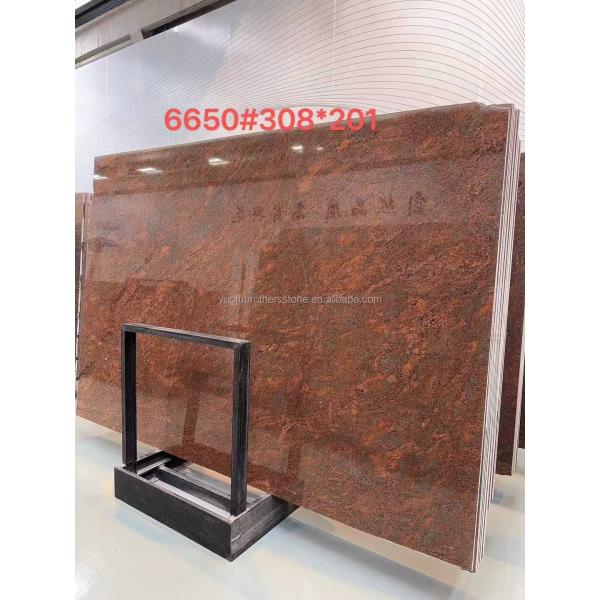 Modern Iron Baltic Red Granite Kitchen Countertop and Staircase Design in Multi Color Red