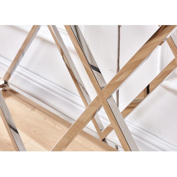 Electroplate 78cm 115cm Stainless Steel Glass Console Table