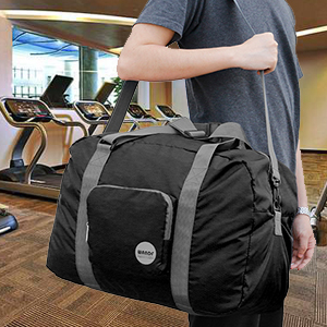 Sports Duffel Bag, Foldable Storage Bag, Toiletry Makeup, Travel Shoulder Bag Canvas Cotton Bags With Zippers