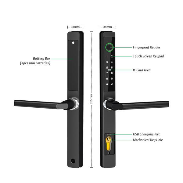 Waterproof TTlock Smart Lock FPC Fingerprint Remote Control Biometric Gate Lock