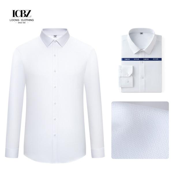 Anti-rugas 100S Homens de tamanho grande Camisa de comprimento de punho convertível em algodão 100%