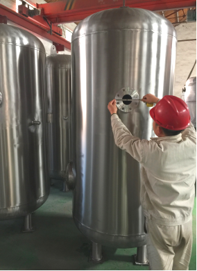 Vertical Stainless Steel Low Pressure Air Tank Frosting / Polishing Surface Treatment