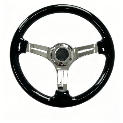 DELUXON 350mm Universal Racing Steering Wheels 3 Spoke Black Red Purple ABS Chrome