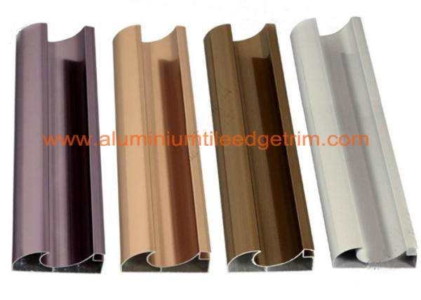 C Shaped Aluminium Cabinet Door Profiles Lightweight For Crystal Steel Shutter