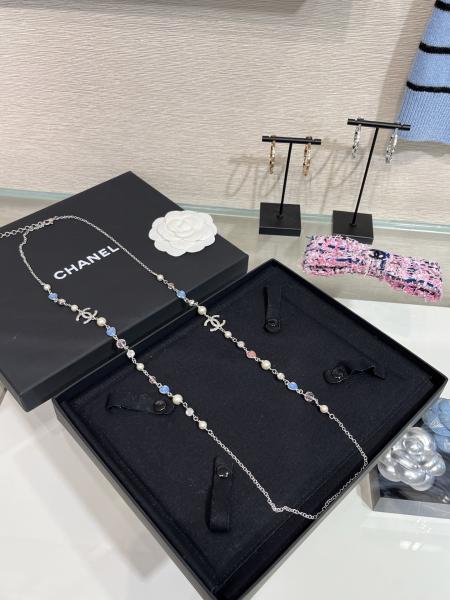 Blue Pink Heart Full Rhinestone Luxury Silver Necklace Luxury Jewelry Necklace