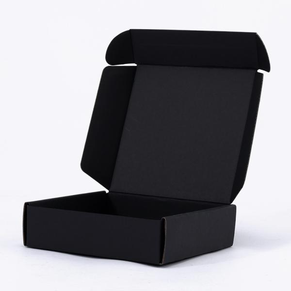 Corrugated Board Matte Black Shipping Boxes for Underwear Shoes Gift Folding Mailer Box