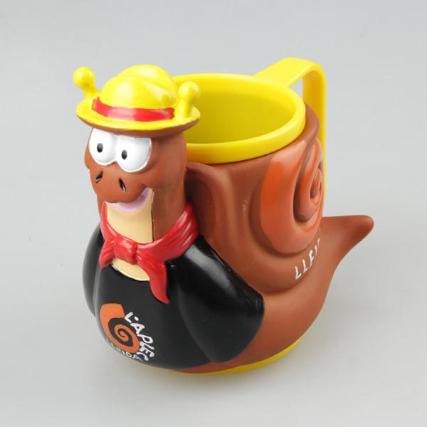 Promotional Animal Design Plastic Rubber 3D Ice Cream Cup Water Cup In Color Hand Painting