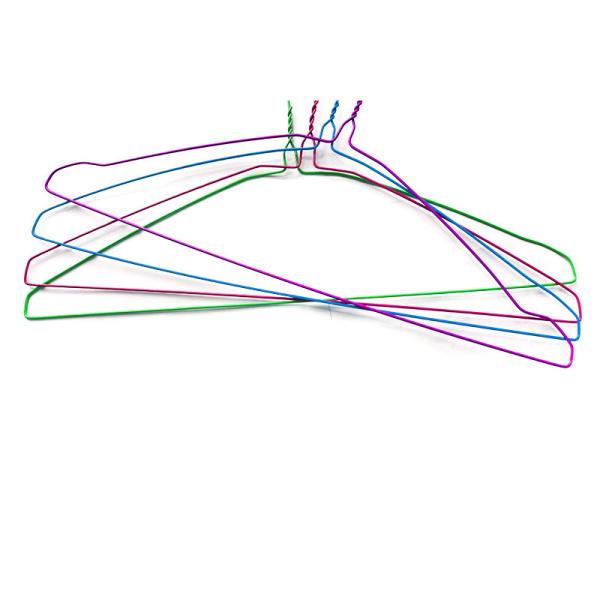 16 Inches Wire Shirt Hangers Low Carbon Steel Powder Coating with Non-Slip Design