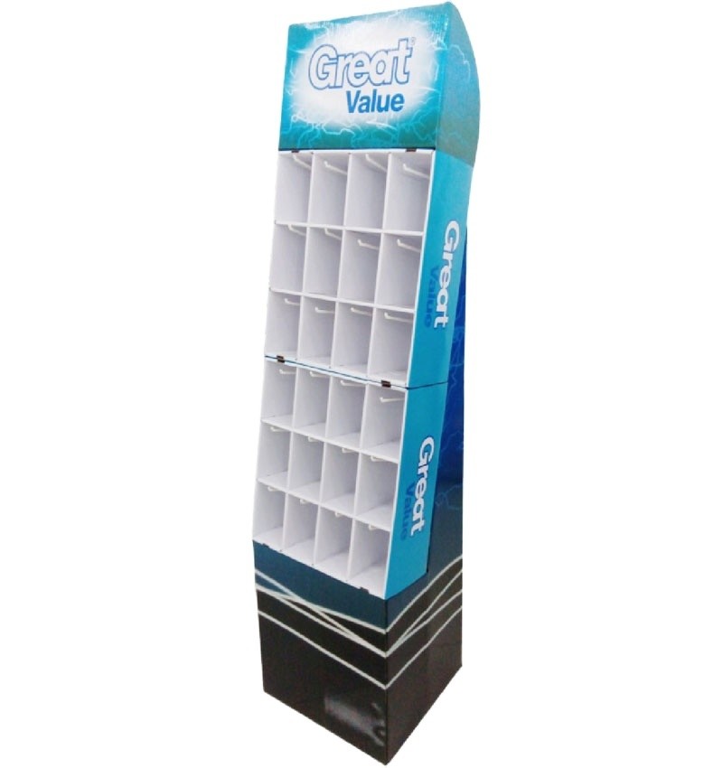 Custom Logo Corrugated Cardboard PDQ Floor Display Stand for Promoting Capes and Hats