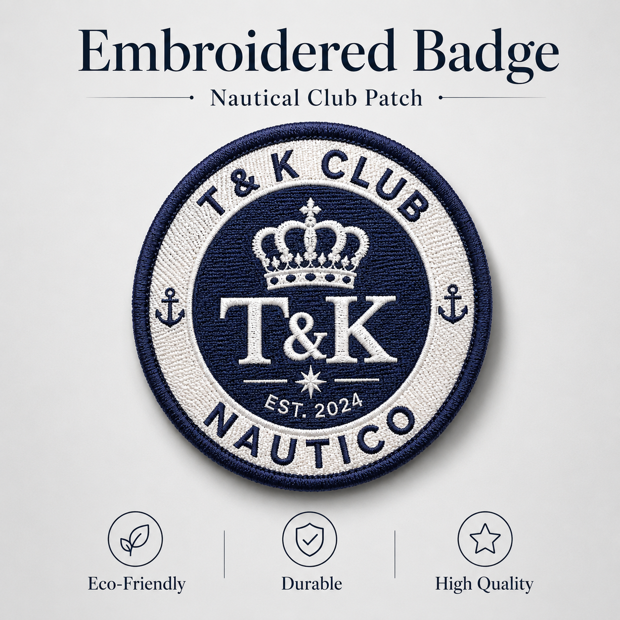 Custom Nautical Embroidered Patch for Clothing Brand Logo Badge