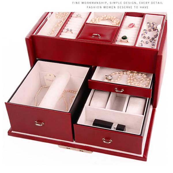 Flannel Interior Travel Size Jewelry Box , Soft Lining Jewelry Carrying Case