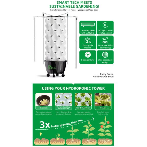 Baolida 6 Layers 48 Holes Vegetable Farming Hydroponics Equipment Grow Cultivo Hidroponic Vertical System