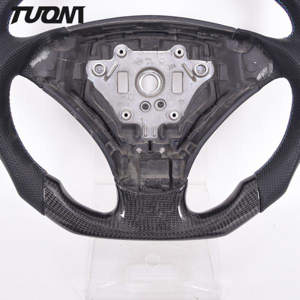 Black Round Carbon Fiber Bmw Sports Steering Wheel Plain Weave ODM