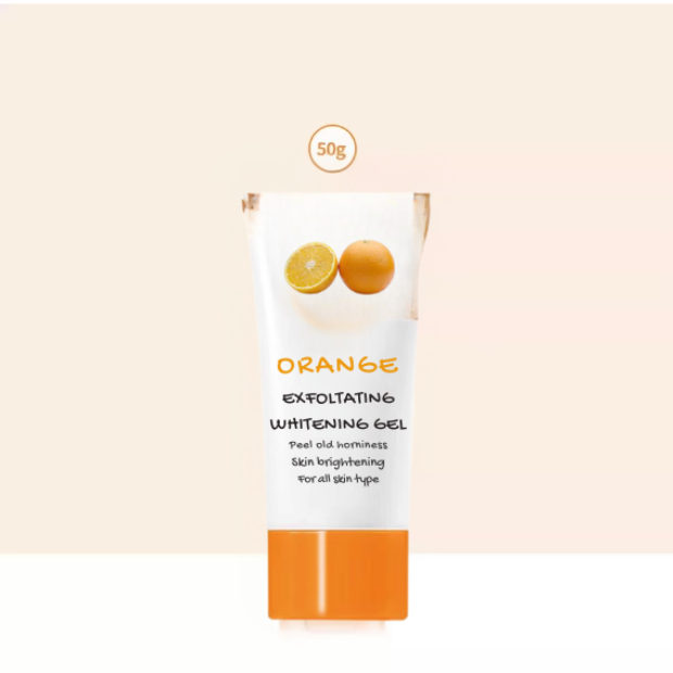 OEM ODM natural pure organic orange exfoliating whitening gel, containing vitamin C and hyaluronic acid, can deeply clean and remove blackheads