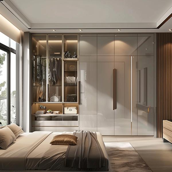Customized Color Modern Clothes Wardrobe Solid Wood Build Incloset for Home Economical Furniture