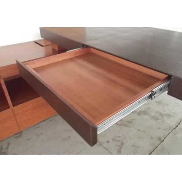 L Shaped Office Desk With Slide Drawers / Assembled Cherry Wood Desk