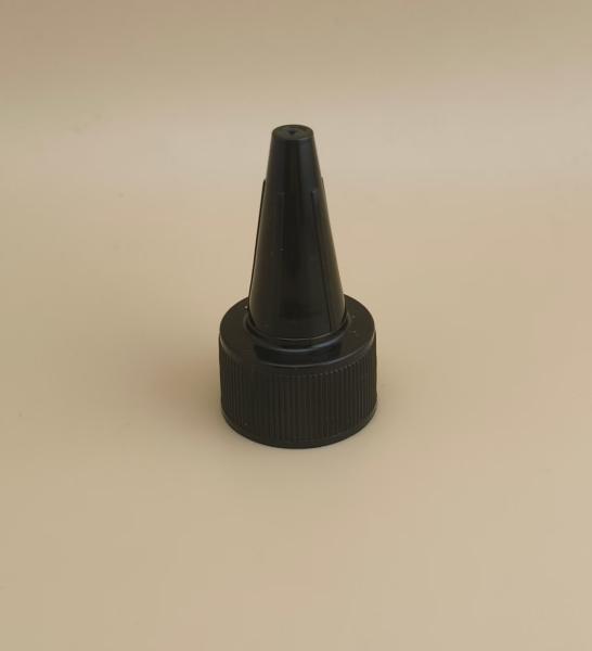 Black Plastic Ribbed Jelly Cap for Paint Bottles