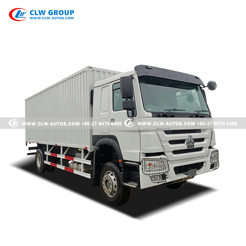 Sinotruk HOWO 300HP 4x2 Box Cargo Truck with Enclosed Cargo Box – Heavy-Duty Van for Logistics & Freight